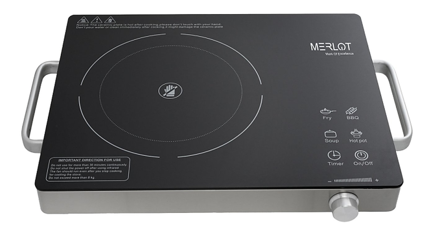 Merlot infrared cooktop with touch control and stainless handles