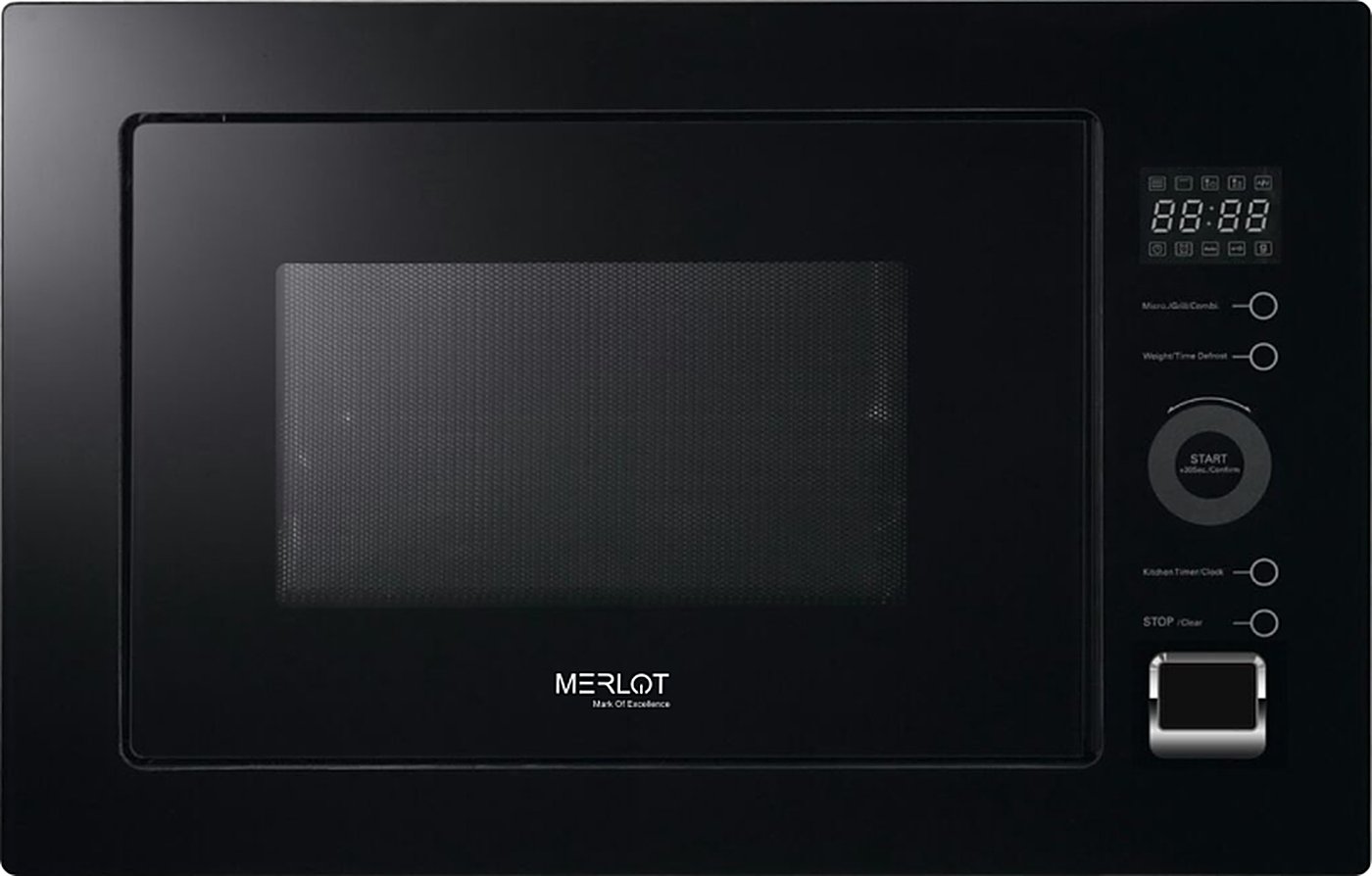 Merlot 30-litre built-in microwave with black glass door